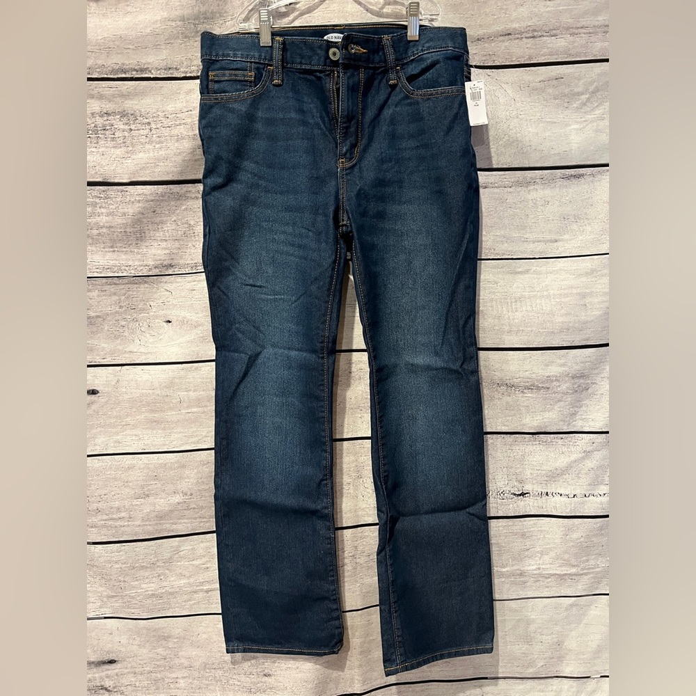 Old Navy Boys Youth Size 14 Plus Straight Dark Blue Jeans Husky NWT